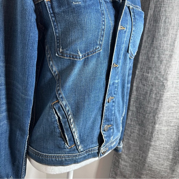 L’Agence Celine Distressed Denim Jean Jacket Size Med - Picture 5 of 9